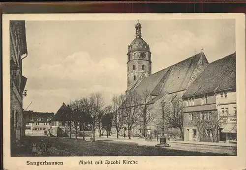 Sangerhausen Suedharz Markt mit Jacobikirche Feldpost Kat. Sangerhausen