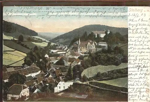 Stolberg Harz Panorama mit Kirche und Schloss Kat. Stolberg Harz