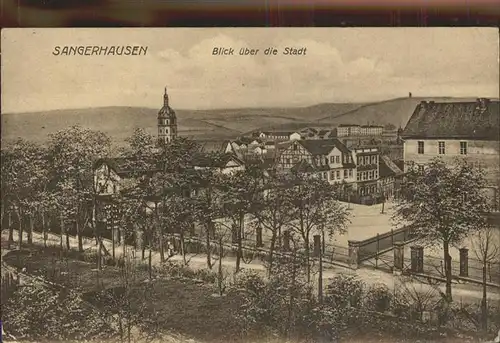 Sangerhausen Suedharz Blick ueber die Stadt Feldpost Kat. Sangerhausen