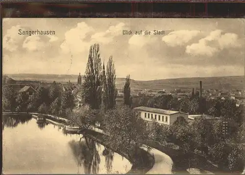 Sangerhausen Suedharz Blick ueber die Stadt Teich Feldpost Kat. Sangerhausen