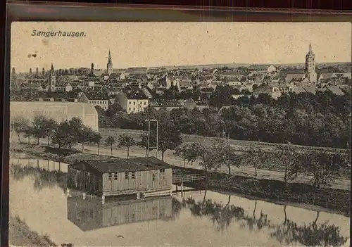 Sangerhausen Suedharz Blick ueber die Stadt Bootshaus Feldpost Kat. Sangerhausen