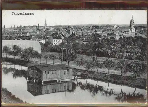 Sangerhausen Suedharz Blick ueber die Stadt Bootshaus Feldpost Kat. Sangerhausen