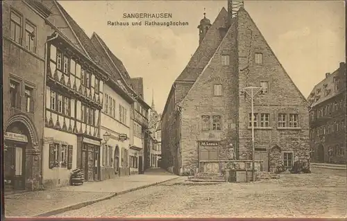 Sangerhausen Suedharz Rathaus Brunnen Rathausgaesschen Feldpost Kat. Sangerhausen