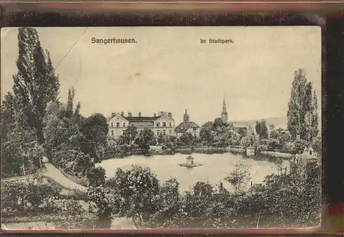 Sangerhausen Suedharz Stadtpark Teich Entenhaus Kat. Sangerhausen