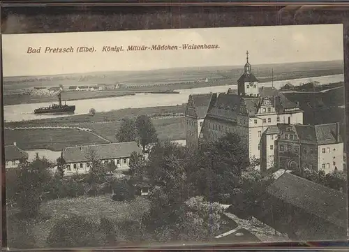 Pretzsch Elbe Koenigliches Militaer Maedchen Waisenhaus Dampfer Binnenschifffahrt Kat. Pretzsch Elbe