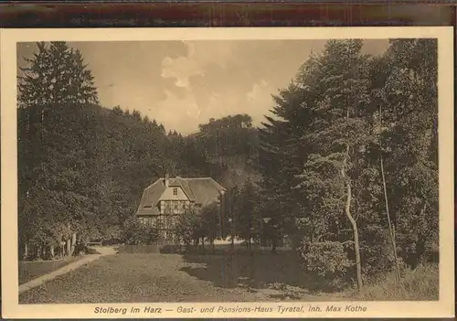 Stolberg Harz Gasthaus Pension Tyratal Kat. Stolberg Harz