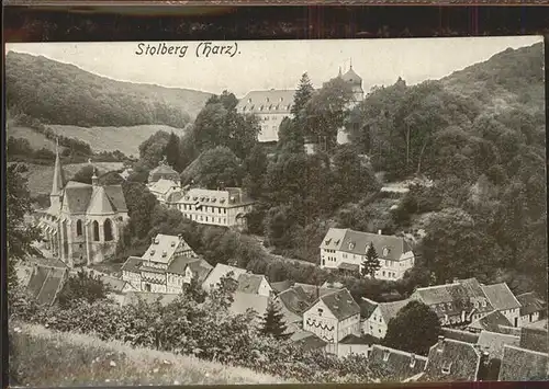 Stolberg Harz Ortsansicht mit Kirche und Schloss Kat. Stolberg Harz