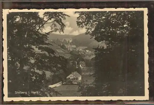 Stolberg Harz Durchblick vom Waldrand Kat. Stolberg Harz