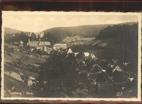 Stolberg Harz Panorama mit Blick zum Schloss Kat. Stolberg Harz