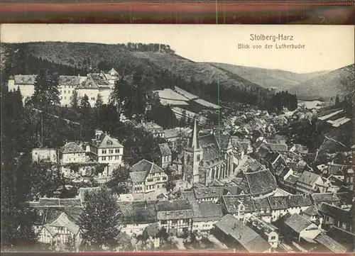 Stolberg Harz Blick von der Lutherbuche Kirche Schloss Kat. Stolberg Harz