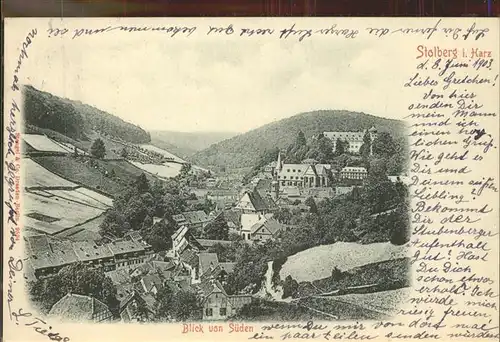 Stolberg Harz Panorama mit Kirche und Schloss Kat. Stolberg Harz