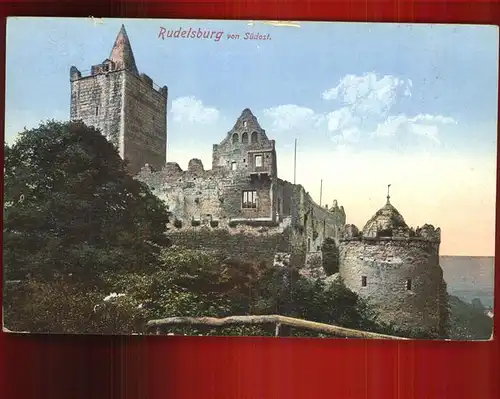 Rudelsburg Burg von Suedost Kat. Bad Koesen