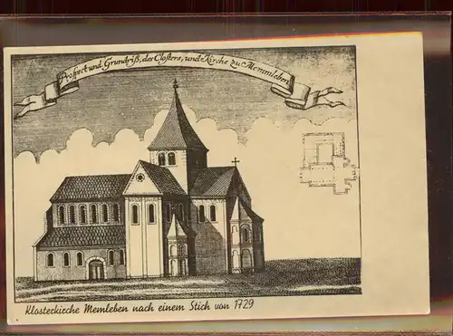 Memleben Klosterkirche nach Stich von 1729 Kat. Memleben