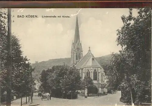 Bad Koesen Lindenstrasse mit Kirche Kat. Bad Koesen