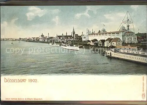 Duesseldorf Ausstellungsgelaende 1902 mit Hafen Kat. Duesseldorf