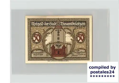 Treuenbrietzen Gutschein 50 Pfennig "Der falsche Waldemar" Kat. Treuenbrietzen