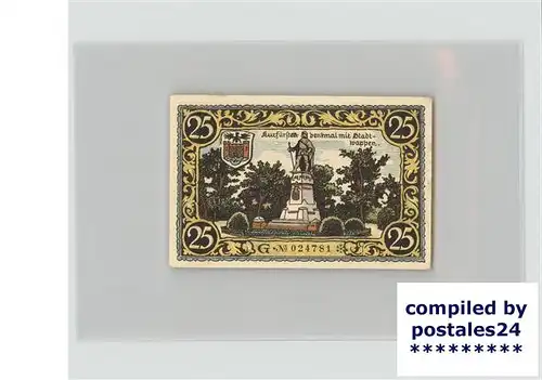 Friesack Gutschein 25 Pfennig Denkmal Wappen Kurfuerst Friedrich Kat. Friesack