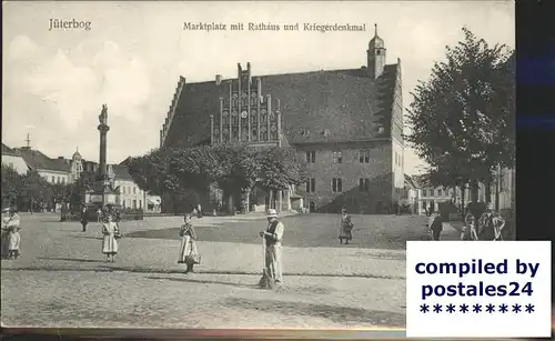 Jueterbog Marktplatz Rathaus Kriegerdenkmal Kat. Jueterbog