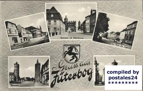 Jueterbog Pferdestrasse Dammtor Wehrtuerme Platz der Jugend Zinnaer Tor Wappen Kat. Jueterbog