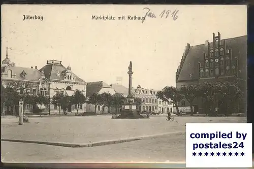 Jueterbog Marktplatz Rathaus Denkmal Feldpost Kat. Jueterbog