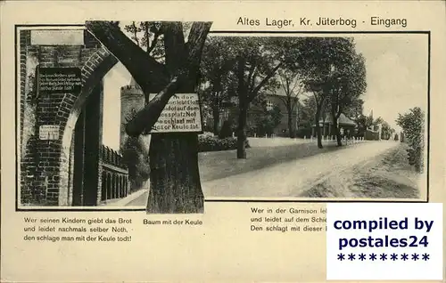 Jueterbog Altes Lager Baum mit der Keule Gedicht Kat. Jueterbog