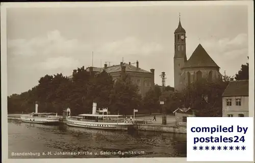 Brandenburg Havel Johannes Kirche u.Saldria Gymnasium Kat. Brandenburg