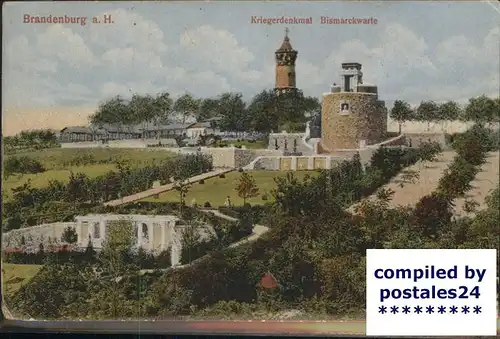 Brandenburg Havel Kriegerdenkmal Bismarckwarte Kat. Brandenburg