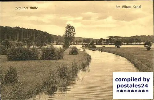 Rheinsberg Zechliner Huette am Bikow Kanal Kat. Rheinsberg