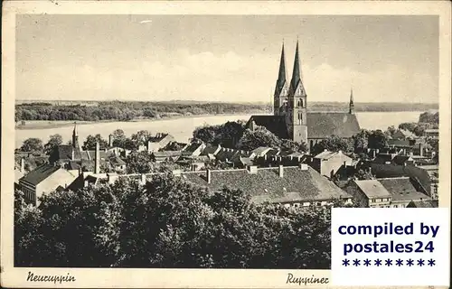 Neuruppin Klosterkirche mit Ruppiner See Feldpost Kat. Neuruppin