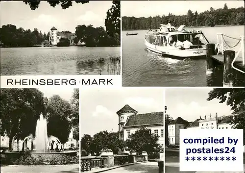 Rheinsberg Schloss Faehrschiff Springbrunnen Bruecke Kat. Rheinsberg