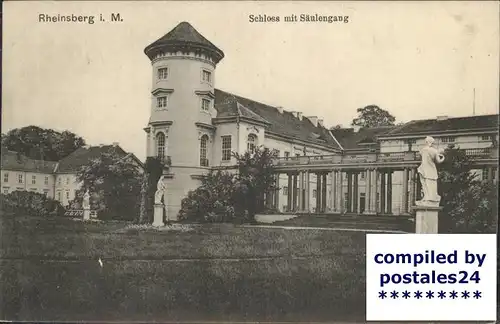 Rheinsberg Schloss mit Saeulengang Kat. Rheinsberg