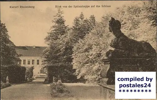 Rheinsberg Blick von der Sphinxtreppe aufs Schloss Kat. Rheinsberg
