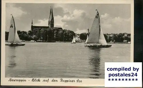 Neuruppin Segelpartie am Ruppiner See Klosterkirche Kat. Neuruppin