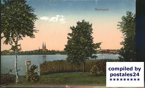 Neuruppin Panorama mit Klosterkirche Kat. Neuruppin