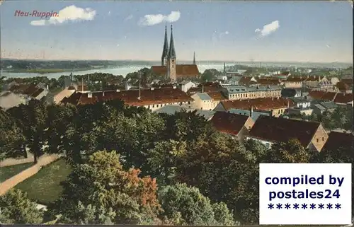 Neuruppin Panorama mit Klosterkirche Kat. Neuruppin