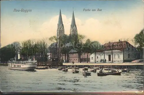 Neuruppin Seepartie mit Klosterkirche Kat. Neuruppin