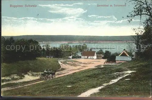 Zermuetzel Panorama am Tornow See Kat. Neuruppin