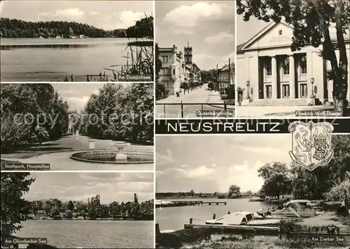 Neustrelitz Zierker See Gutenbergstrasse Friedrich Wolf Theater Domjuechsee Kat. Neustrelitz