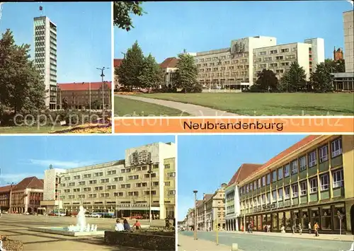 Neubrandenburg Hochhaus Karl Marx Strasse Hotel Vier Tore Centrum Warenhaus Kat. Neubrandenburg