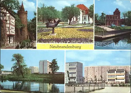 Neubrandenburg Wiekhaus Moenchenturm Stadtpark Schwanenteich Plattenbau Kat. Neubrandenburg