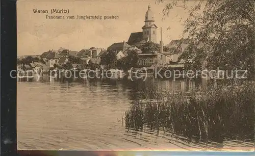 Waren Mueritz Panorama vom Jungfernsteig gesehen Kat. Waren Mueritz