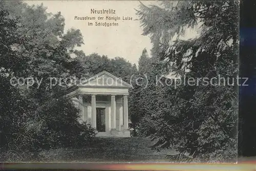 Neustrelitz Mausoleum Koenigin Louise Schlossgarten Kat. Neustrelitz