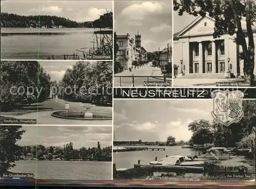 Neustrelitz Gutenbergstrasse Stadtpark Friedrich Wolf Theater Glambecker See Domjuechsee Kat. Neustrelitz