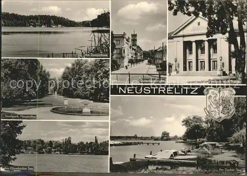 Neustrelitz Gutenbergstrasse Stadtpark Friedrich Wolf Theater Glambecker See Domjuechsee Kat. Neustrelitz