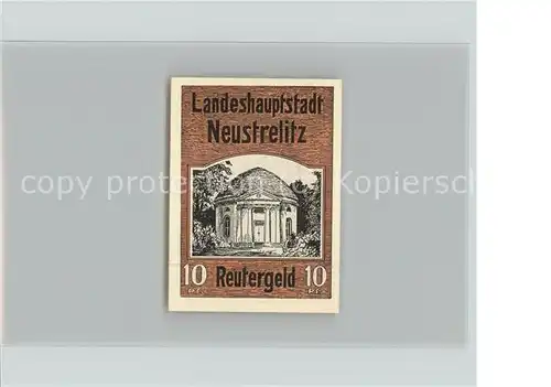 Neustrelitz Gutschein 10 Pfennig Reutergeld Kat. Neustrelitz