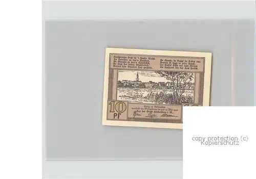 Fuerstenberg Mecklenburg Gutschein 10 Pfennig Reutergeld Kat. Neustrelitz