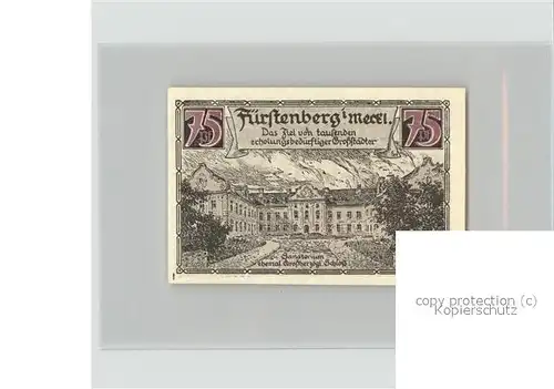 Fuerstenberg Mecklenburg Gutschein 75 Pfennig Kat. Neustrelitz