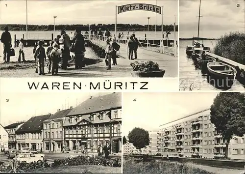 Waren Mueritz Kietzbruecke Marktplatz Anlegestelle Neubauten Kat. Waren Mueritz