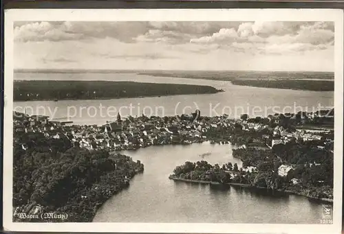 Waren Mueritz Panorama Kat. Waren Mueritz