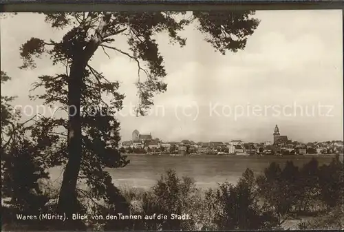 Waren Mueritz Panorama Kat. Waren Mueritz